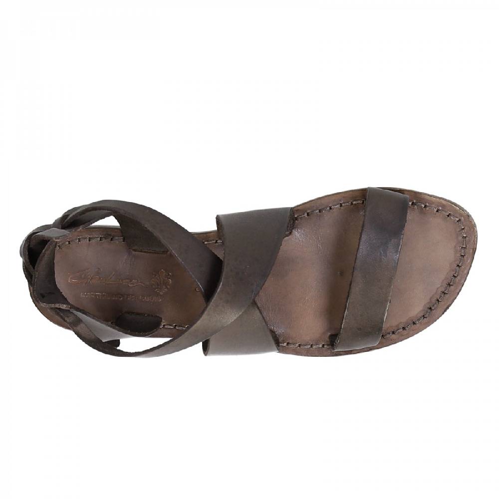 Lartigiano Del Cuoio Sandali donna fatti a mano in pelle color fango Italy