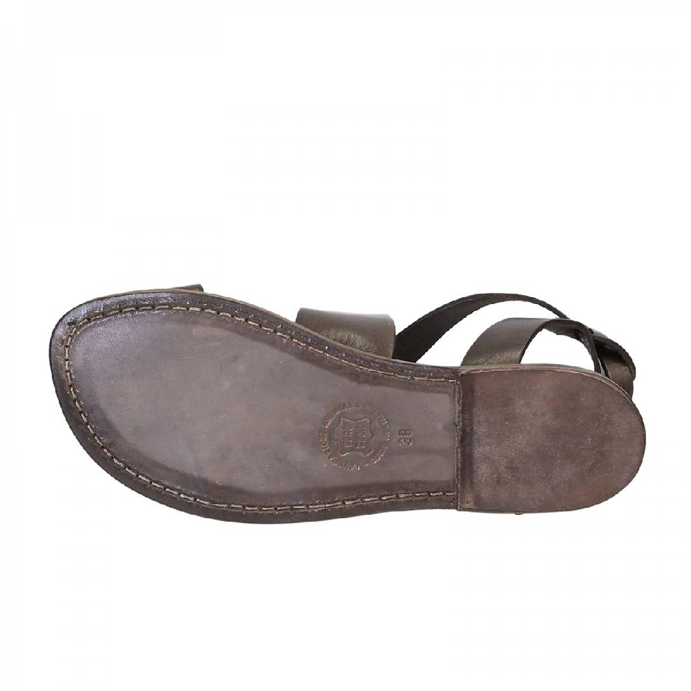 Lartigiano Del Cuoio Sandali donna fatti a mano in pelle color fango Italy