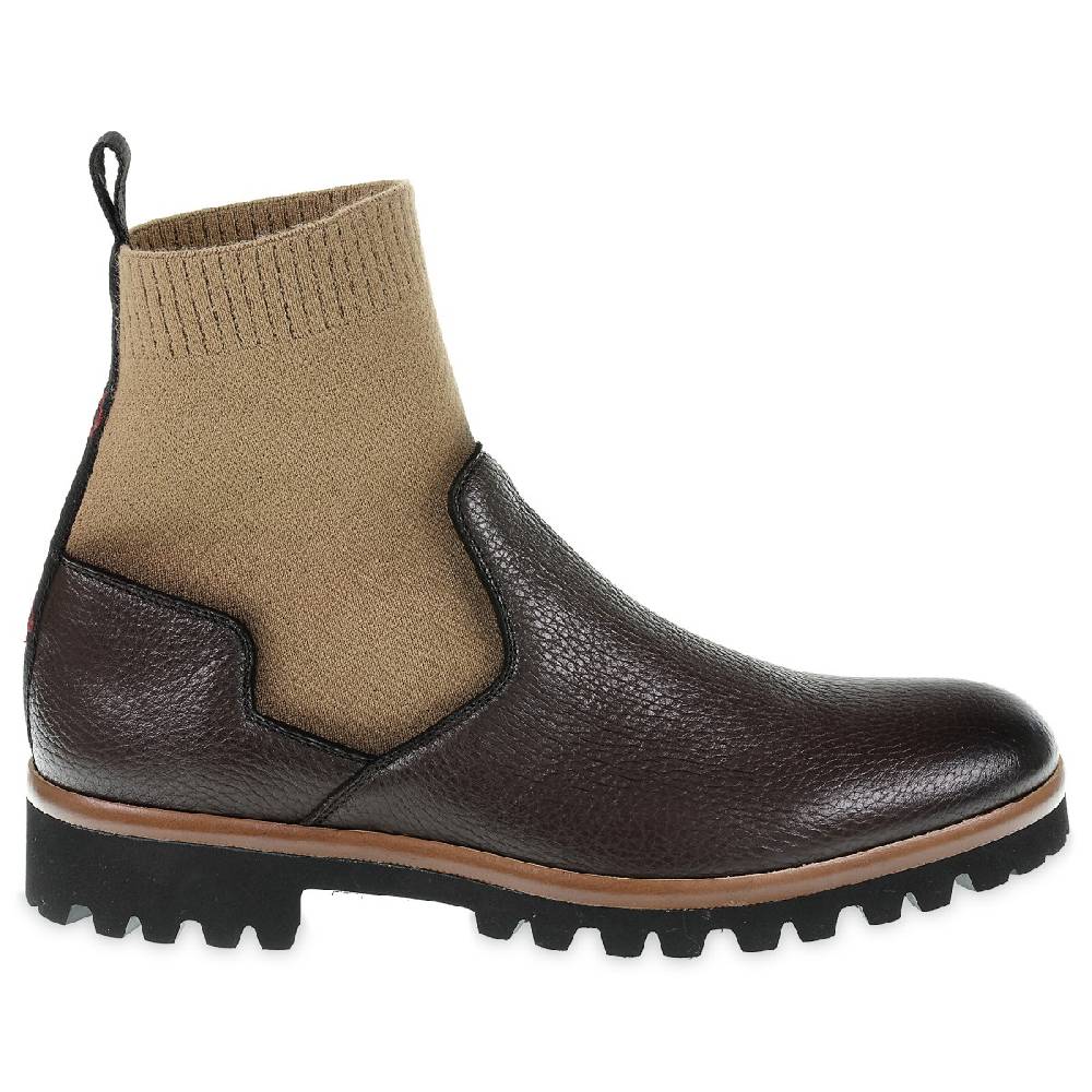 Lartigiano Del Cuoio Stivaletto chelsea in cervo marrone e cashmere - Fratelli Borgioli Nuovo