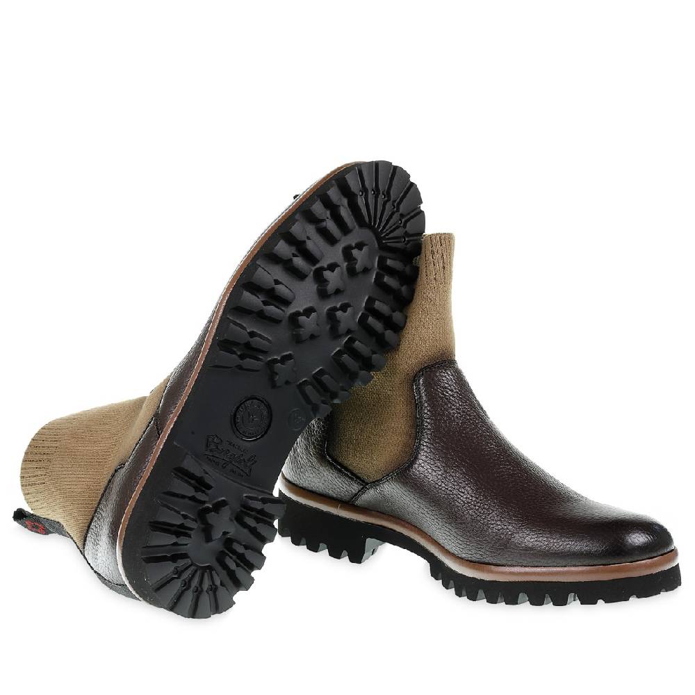 Lartigiano Del Cuoio Stivaletto chelsea in cervo marrone e cashmere - Fratelli Borgioli Nuovo