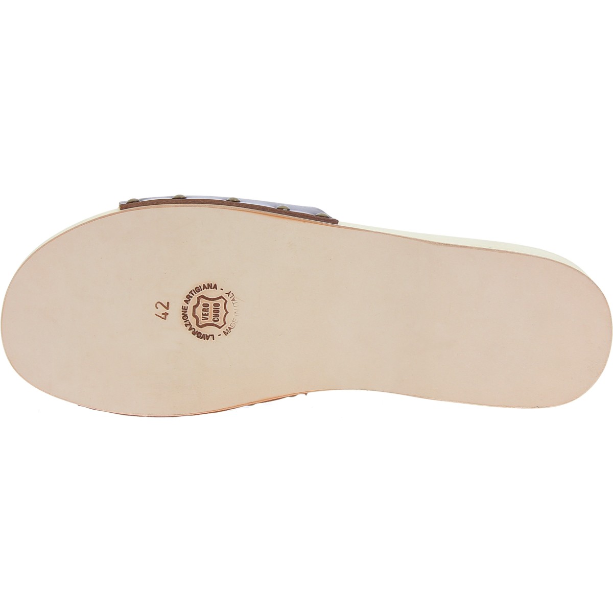 Lartigiano Del Cuoio Zoccoli in legno da uomo con fascia larga in pelle color testa di moro Acquista Ora