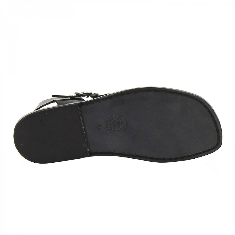 Lartigiano Del Cuoio Sandali in cuoio da uomo fatti a mano in pelle nero Shopping Online