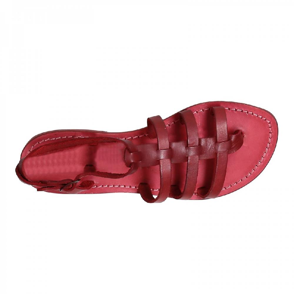 Lartigiano Del Cuoio Sandali gladiatore donna in pelle rosso fatti a mano in Italia Offerta