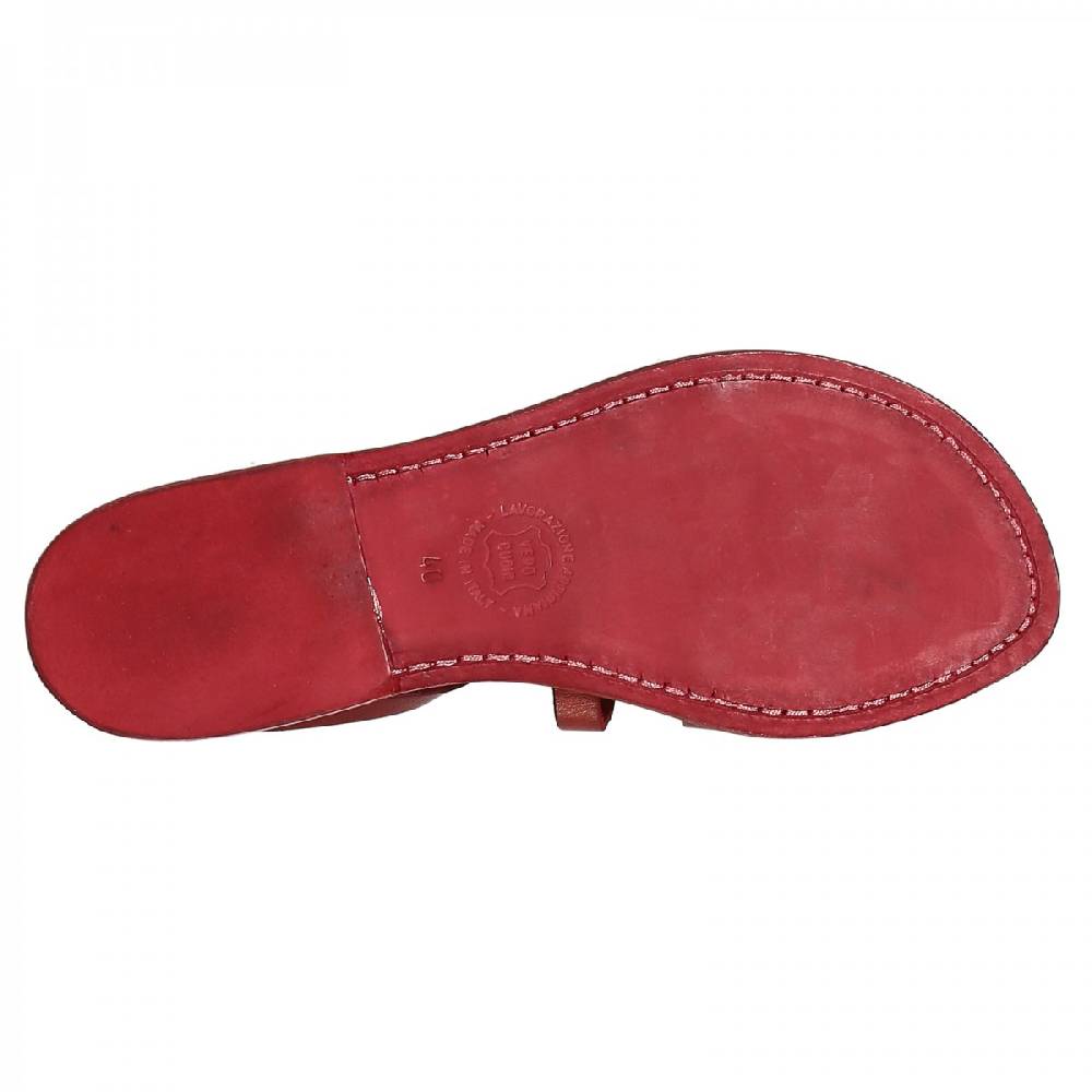 Lartigiano Del Cuoio Sandali gladiatore donna in pelle rosso fatti a mano in Italia Offerta