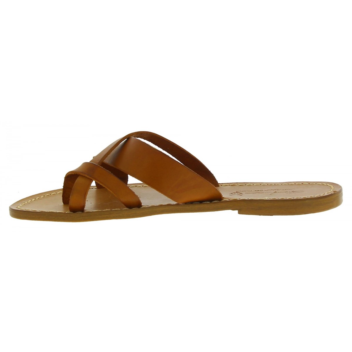 Lartigiano Del Cuoio Ciabatte infradito da donna fatti a mano in pelle color cuoio Outlet