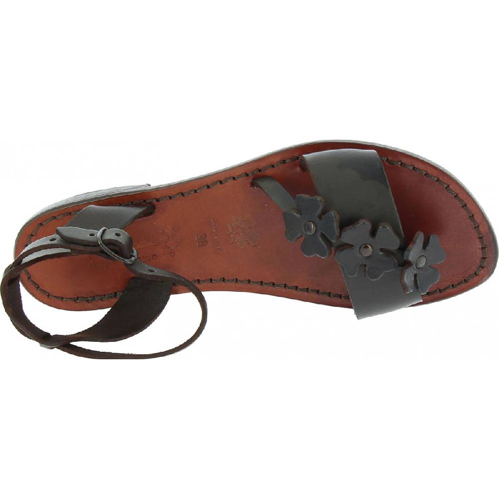 Lartigiano Del Cuoio Sandali bassi donna artigianali in pelle color testa di moro Offerte