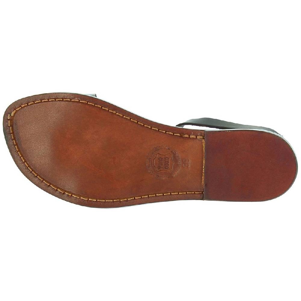 Lartigiano Del Cuoio Sandali bassi donna artigianali in pelle color testa di moro Offerte