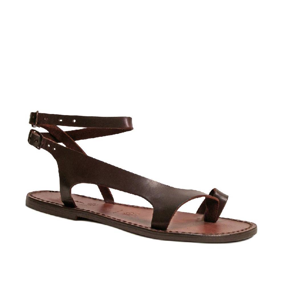 Lartigiano Del Cuoio Sandali infradito artigianali da donna in pelle testa di moro Sconto