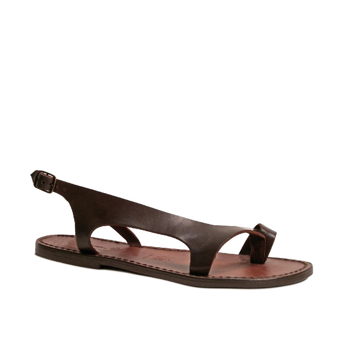 Lartigiano Del Cuoio Sandali infradito artigianali da donna in pelle testa di moro Sconto