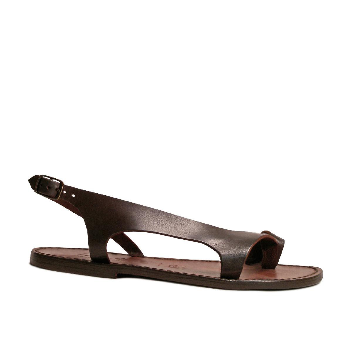 Lartigiano Del Cuoio Sandali infradito artigianali da donna in pelle testa di moro Sconto