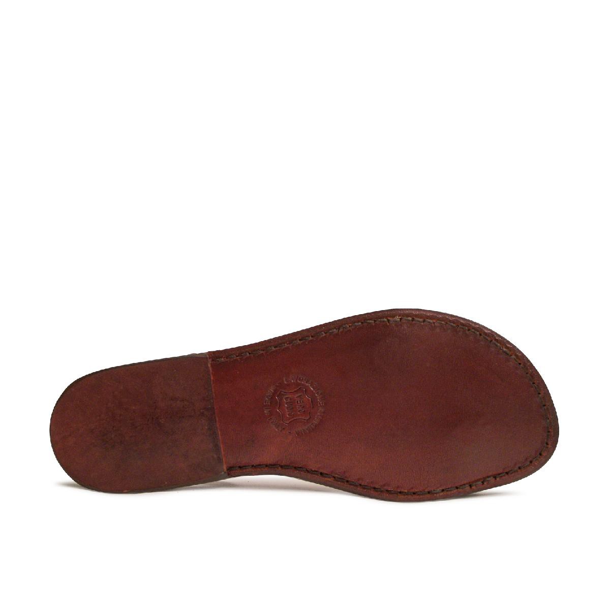 Lartigiano Del Cuoio Sandali infradito artigianali da donna in pelle testa di moro Sconto