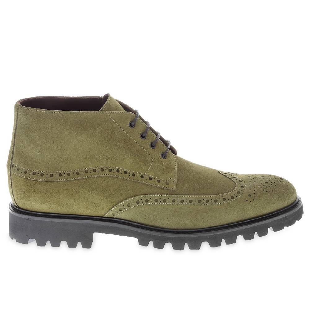 Lartigiano Del Cuoio Stivaletto brogues in camoscio color argilla - Fratelli Borgioli - Artigianalità Italiana In Vendita