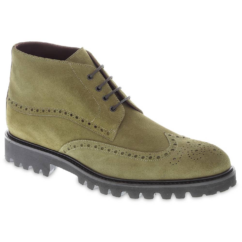 Lartigiano Del Cuoio Stivaletto brogues in camoscio color argilla - Fratelli Borgioli - Artigianalità Italiana In Vendita