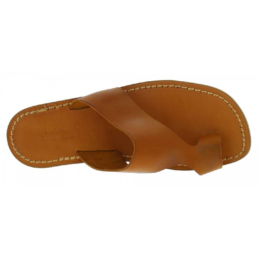 Lartigiano Del Cuoio Ciabatte infradito da uomo in pelle color cuoio artigianali Offerte