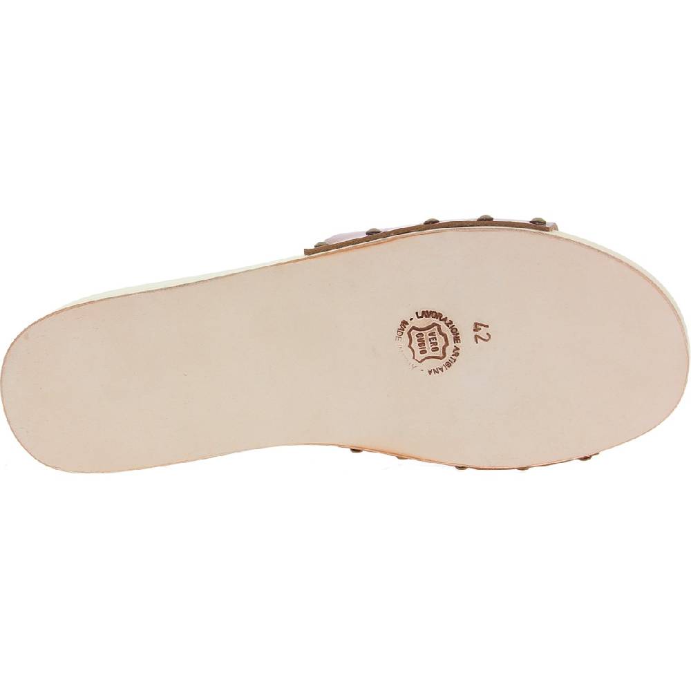 Lartigiano Del Cuoio Zoccoli in legno da uomo con fascia larga in pelle color marrone Vendita Calda