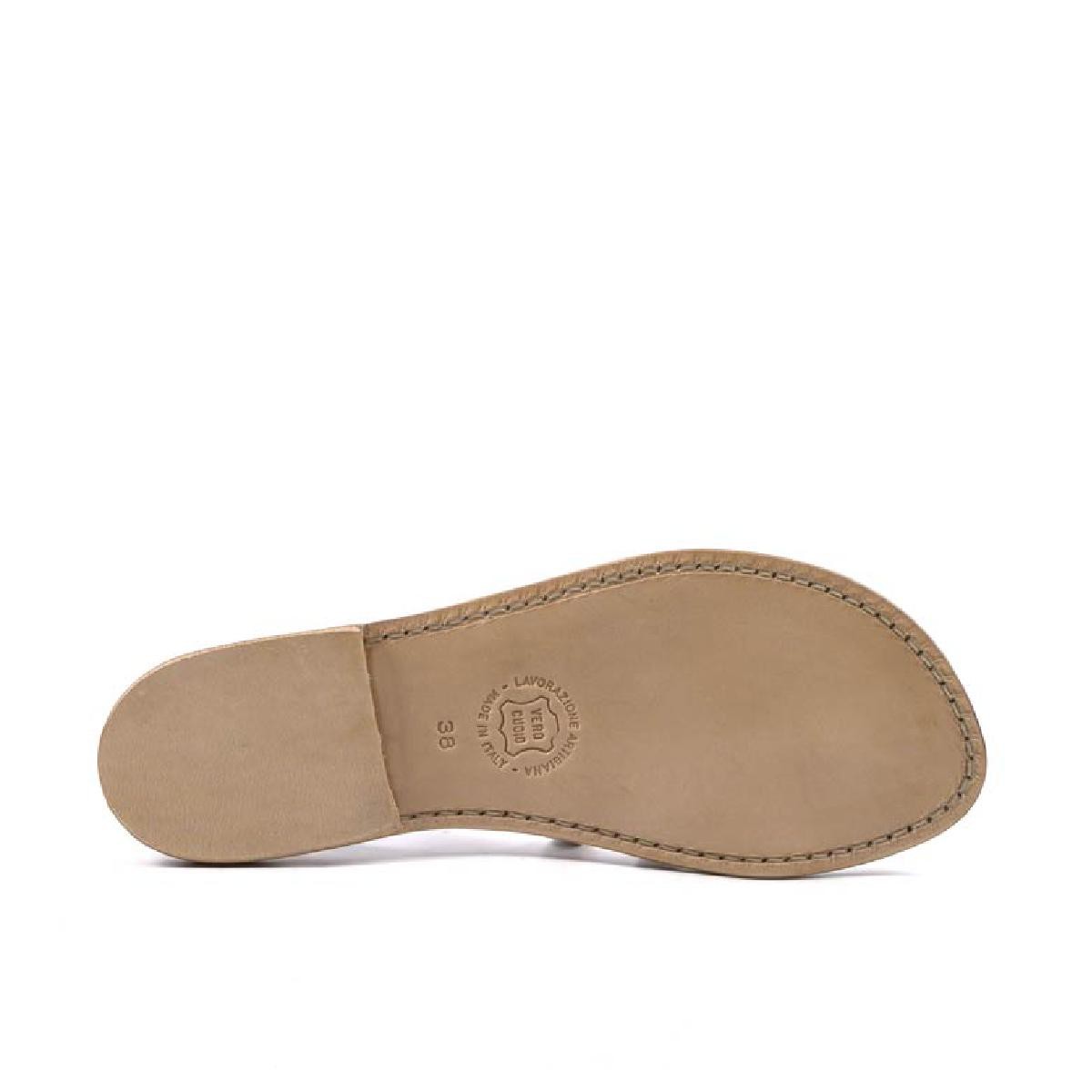Lartigiano Del Cuoio Sandali gladiatore bassi fatti a mano in Italia in pelle bianco Vendite Flash