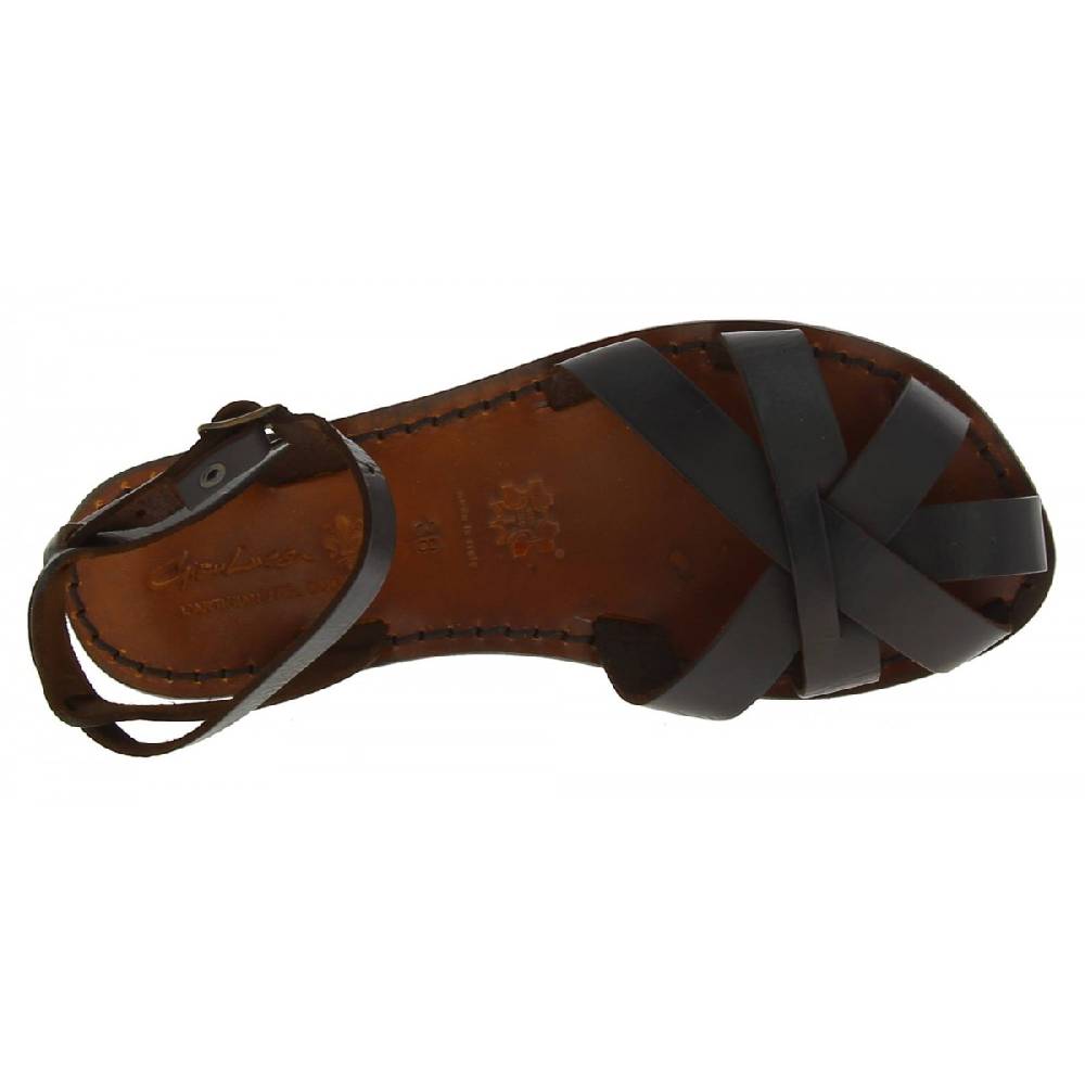 Lartigiano Del Cuoio Sandali bassi fatti a mano in Italia in pelle color testa di moro Flash Sale