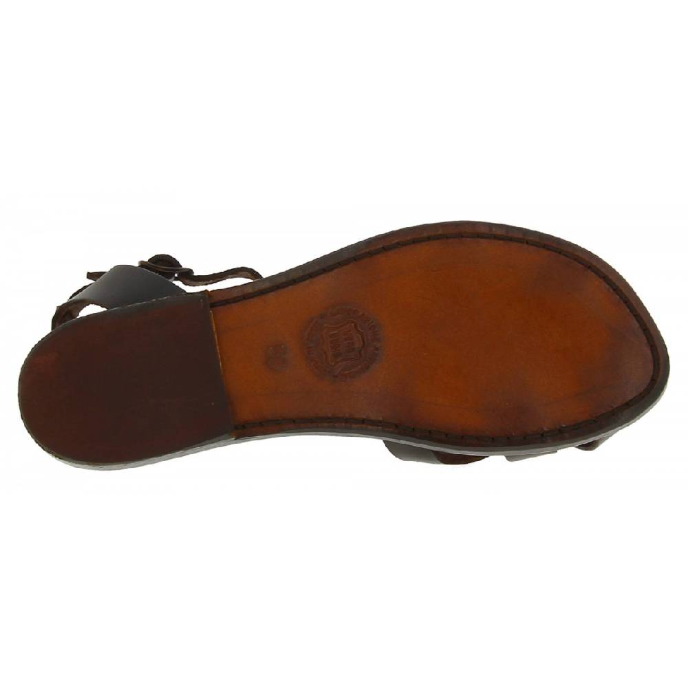 Lartigiano Del Cuoio Sandali bassi fatti a mano in Italia in pelle color testa di moro Flash Sale