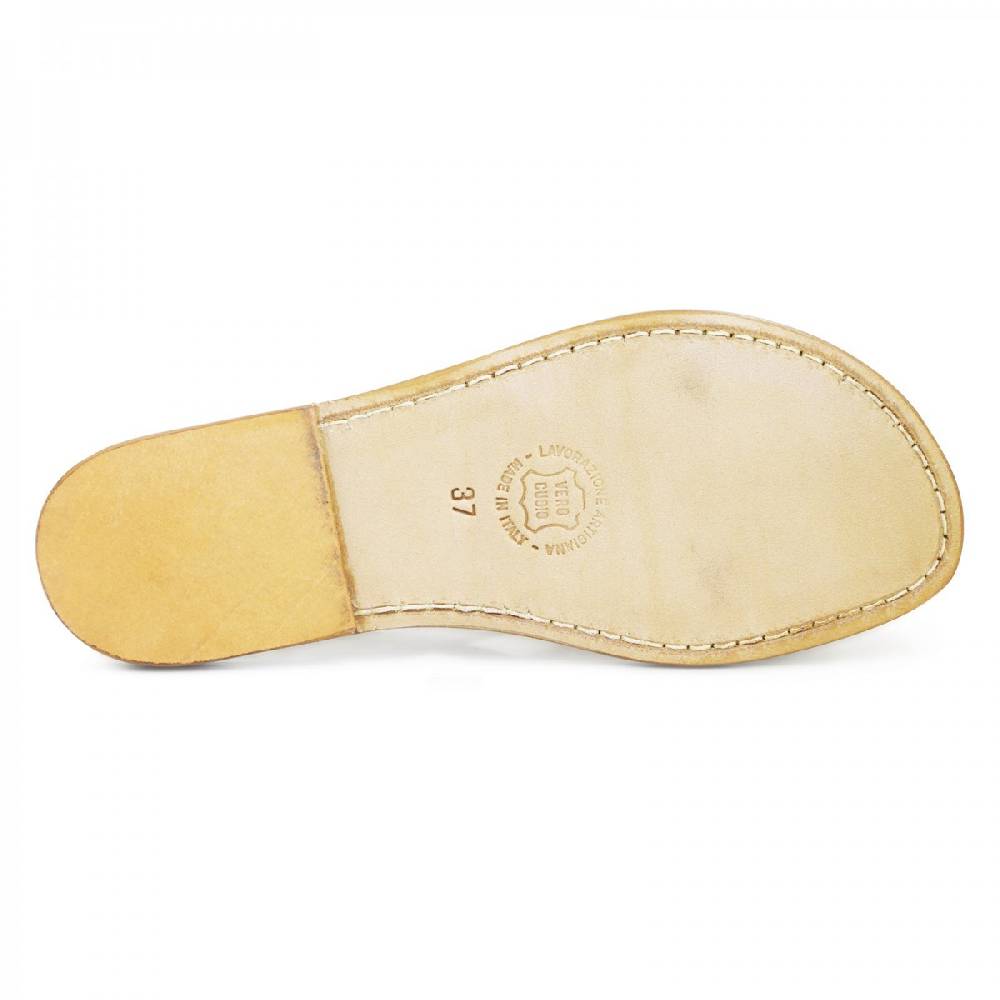 Lartigiano Del Cuoio Sandali bassi color cuoio e argento artigianali da donna Shopping online