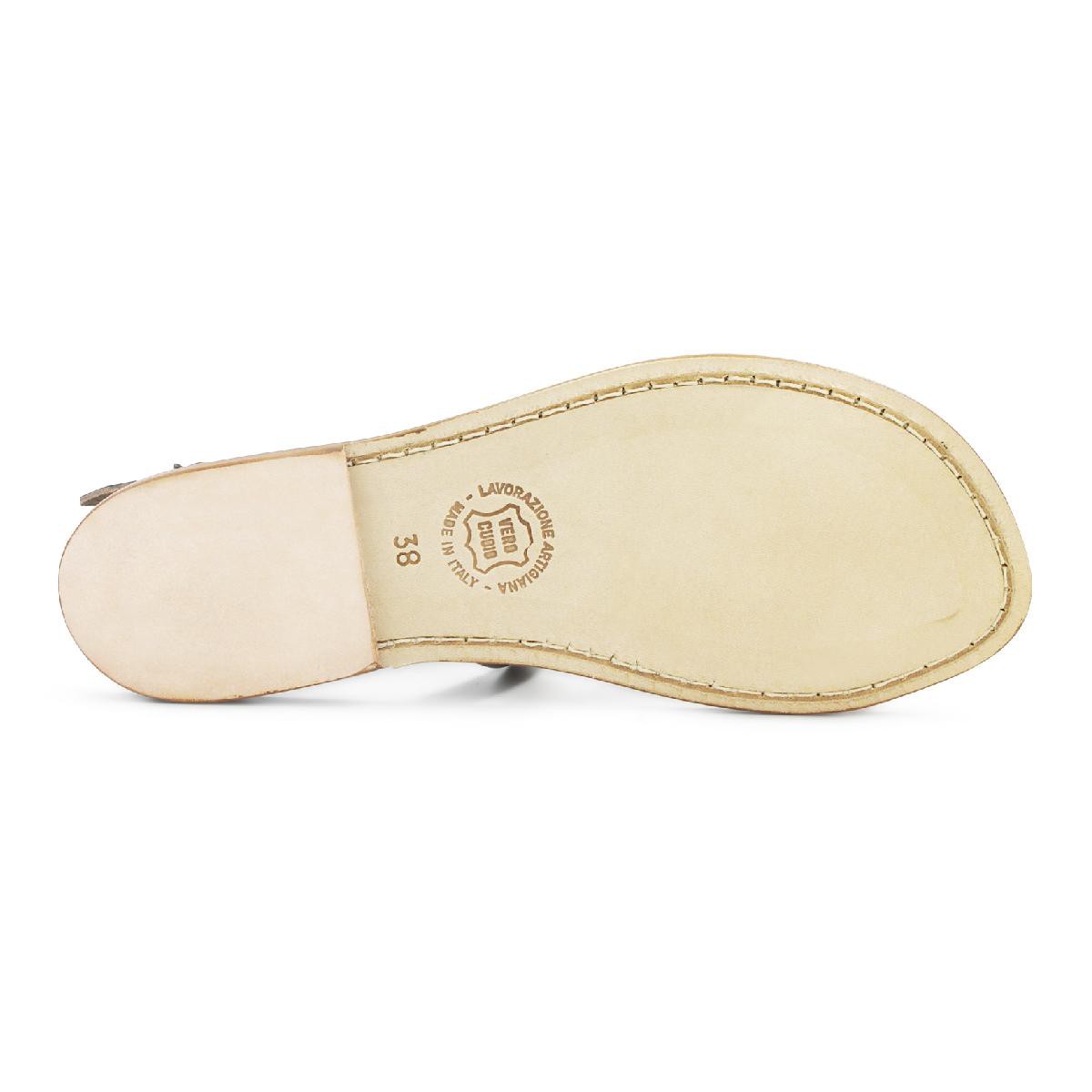Lartigiano Del Cuoio Sandali in pelle bassi bicolor fatti a mano Black Friday