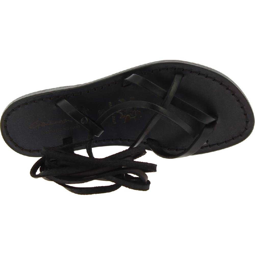 Lartigiano Del Cuoio Sandali infradito schiava da donna artigianali in pelle nera Cyber Monday