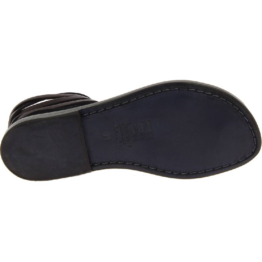 Lartigiano Del Cuoio Sandali infradito schiava da donna artigianali in pelle nera Cyber Monday