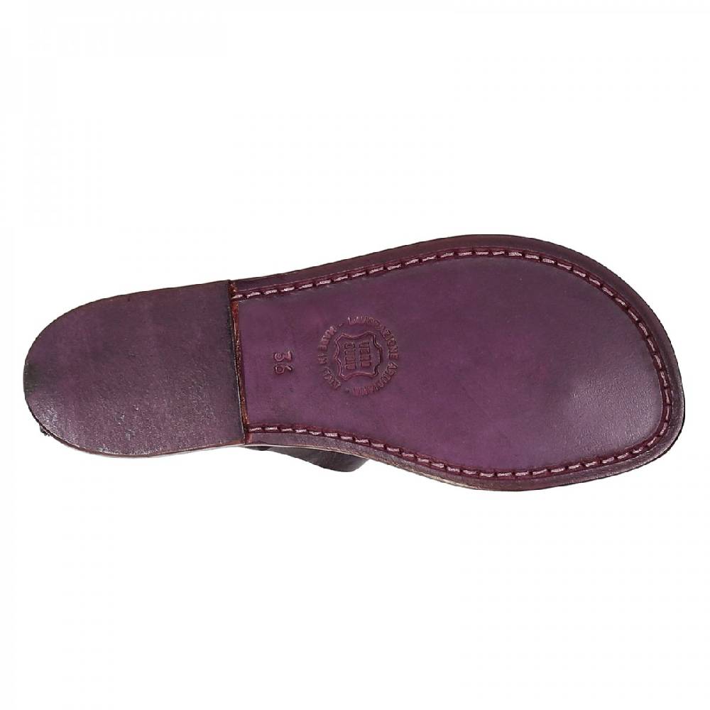 Lartigiano Del Cuoio Sandali infradito donna fatti a mano in pelle viola Offerta San Valentino