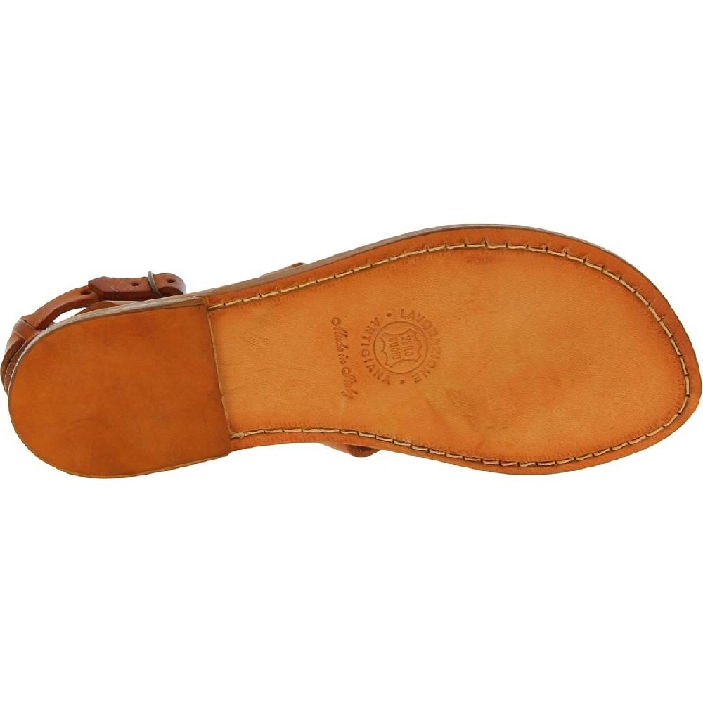 Lartigiano Del Cuoio Sandali infradito donna fatti a mano in pelle colore cuoio Offerta Anniversario