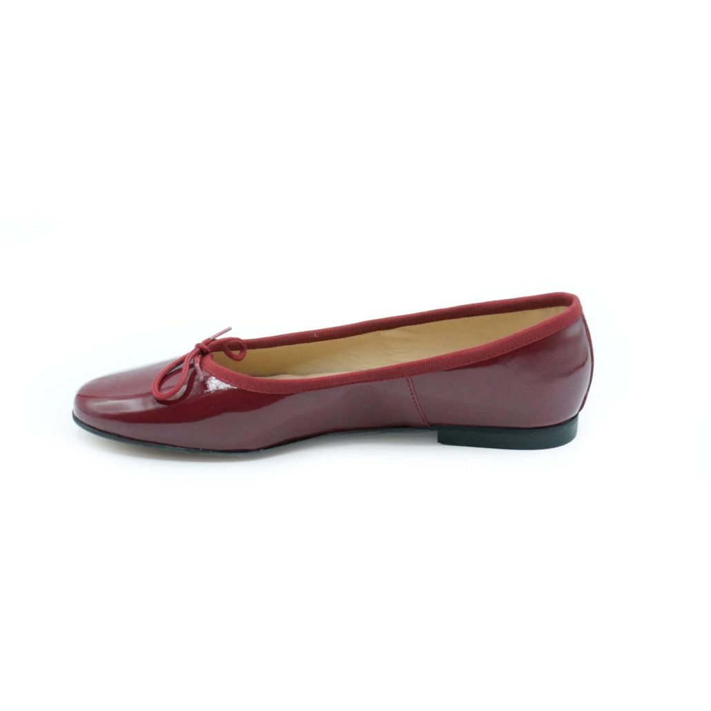 Lea Gu ballerina in vernice, fiocco frontale, punta tonda, tacco 10mm Promozione