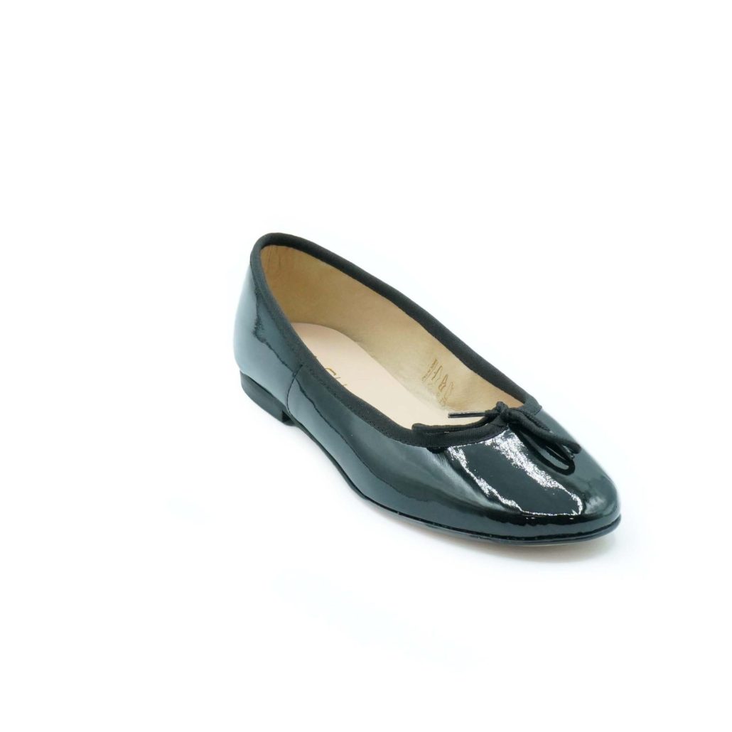 Lea Gu ballerina in vernice, fiocco frontale, punta tonda, tacco 10mm Promozione