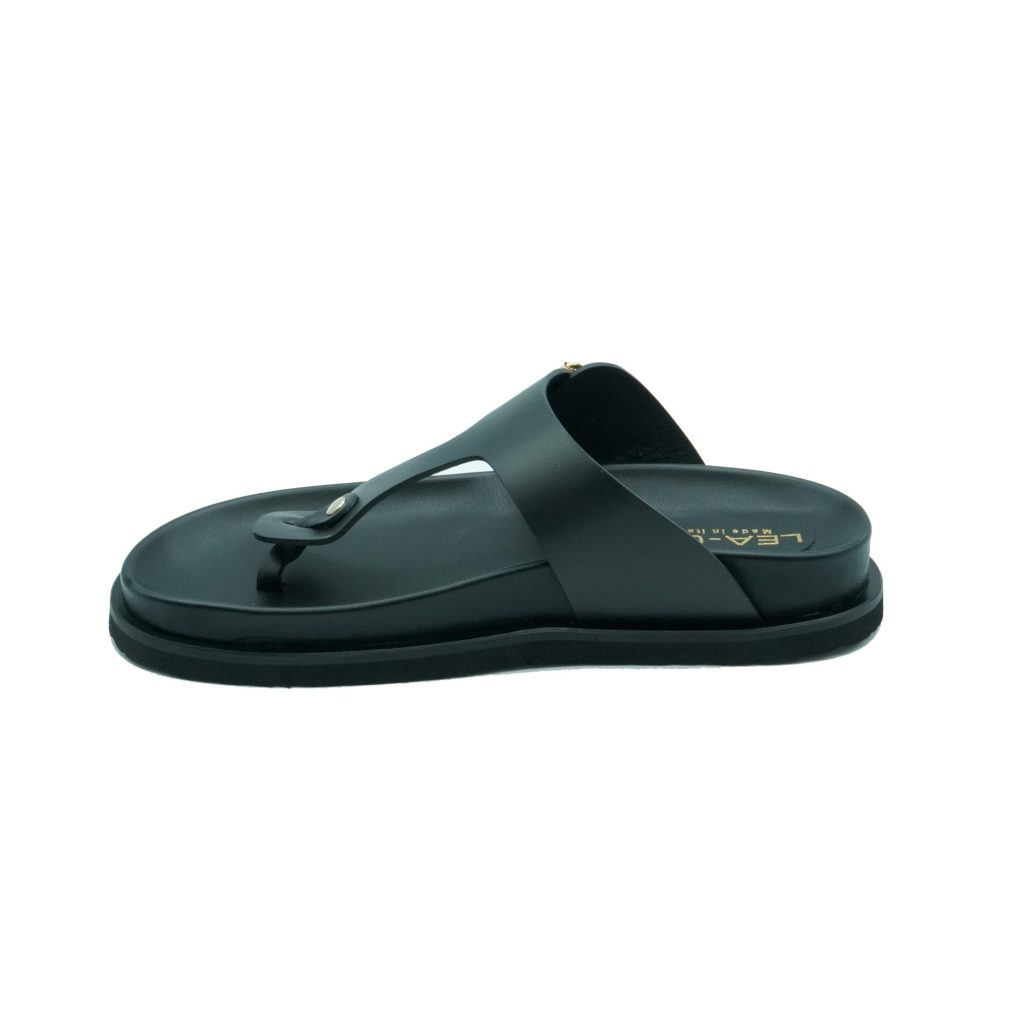 Lea Gu ciabattina in nappa, doppia fibbia oro frontale, fondo gomma 40 mm Discount Store per i nuovi prodotti