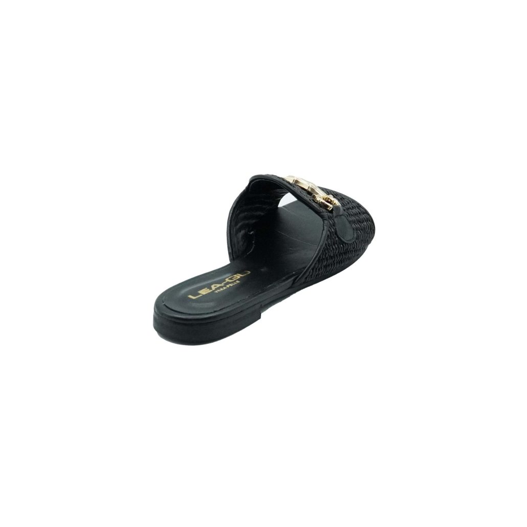 Lea Gu ciabattina in nappa, fascia frontale in rafia con accessorio, tacco 10mm Outlet