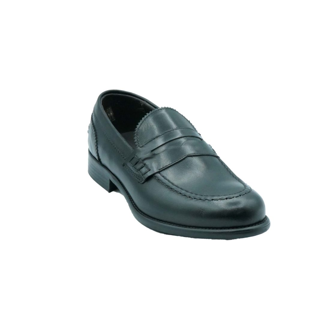 Lea Gu mocassino in vitello, bocca di leone frontale, tacco 25mm Qualità