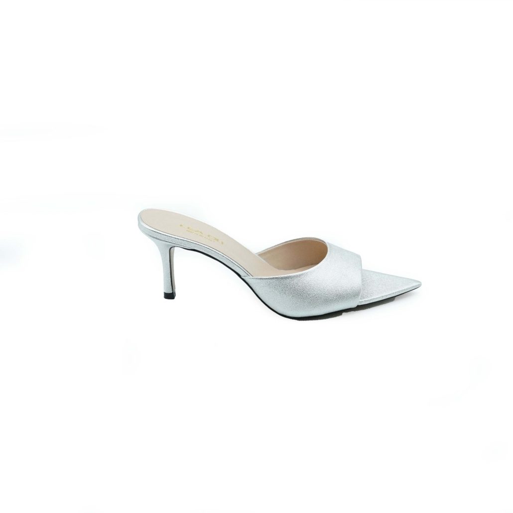 Lea Gu sandalo con tacco in nappa laminata, fascia frontale, tacco 60mm