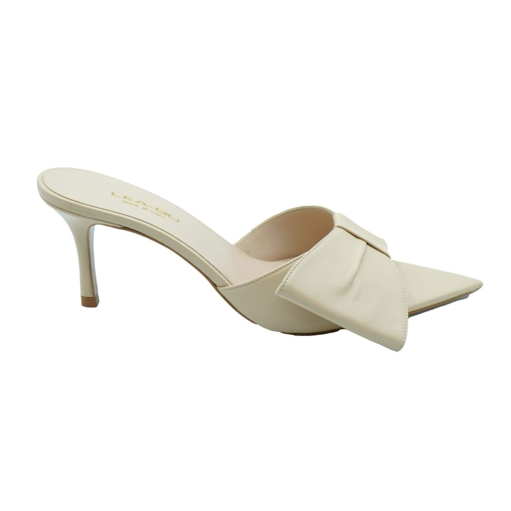 Lea Gu sandalo con tacco in nappa, fascia e fiocco frontale, tacco 60mm Fino Al -60%