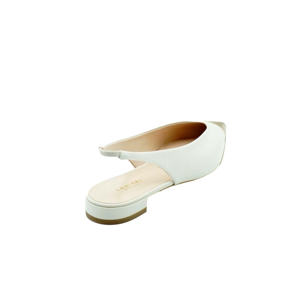 Lea Gu slingback in nappa, punta metallica, tacco 10mm Italia