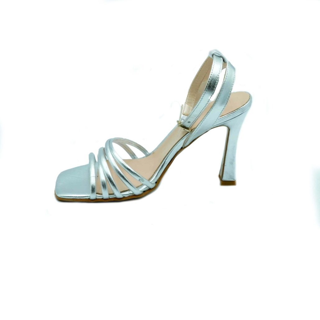 Lea Gu sandalo in nappa, fasce frontali, punta quadrata, chiusura alla caviglia, tacco ricoperto 90mm Shopping Online