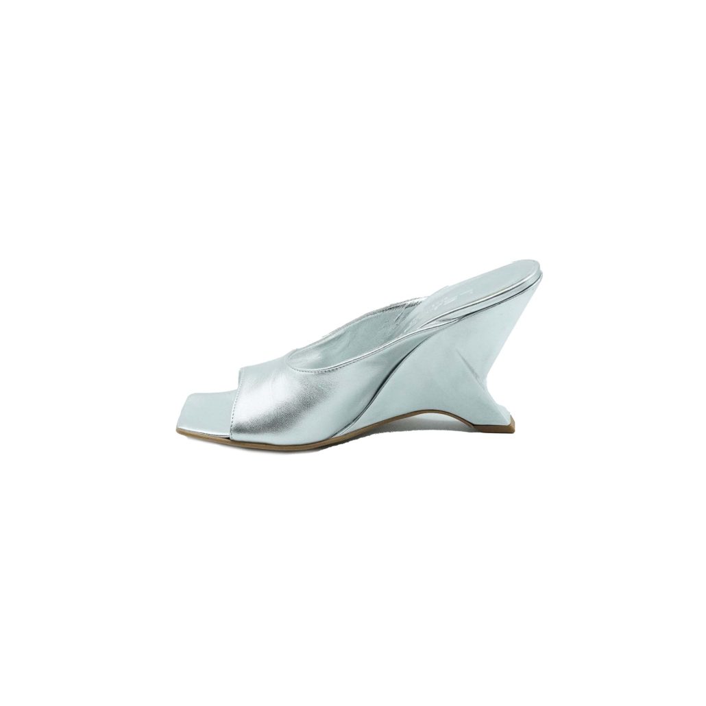 Lea Gu sandalo in nappa laminata, fascia frontale, tacco 85mm Qualità
