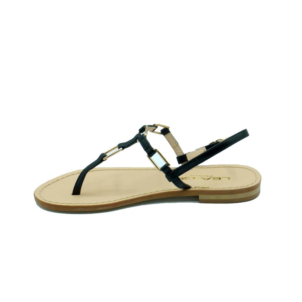 Lea Gu sandalo infradito in nappa, accessori frontali, chiusura posteriore, tacco 10mm Prezzo Ridotto