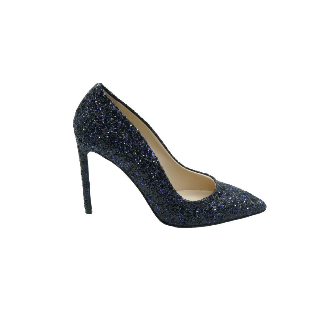 Lea Gu scarpa con tacco in nappa glitter, tacco 100mm Italia