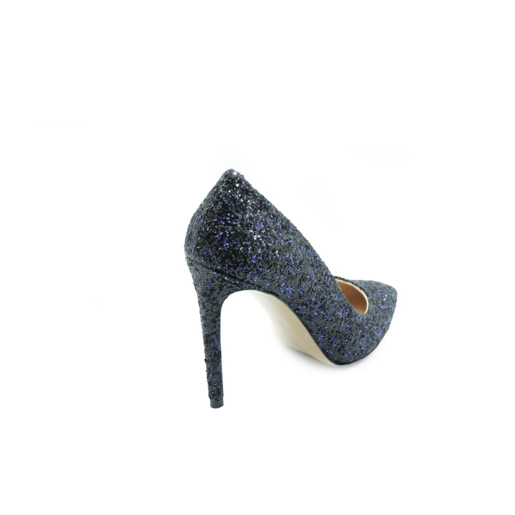 Lea Gu scarpa con tacco in nappa glitter, tacco 100mm Italia