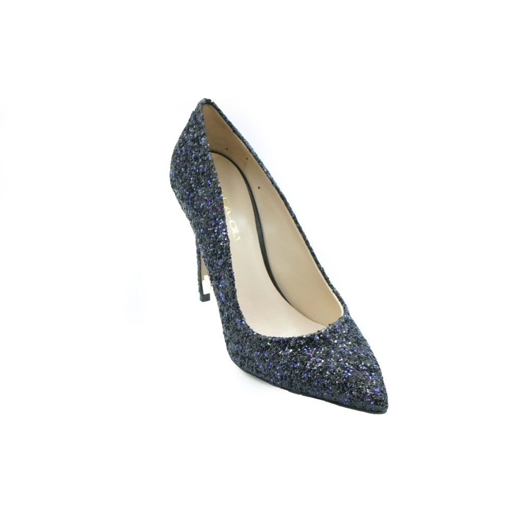 Lea Gu scarpa con tacco in nappa glitter, tacco 100mm Italia