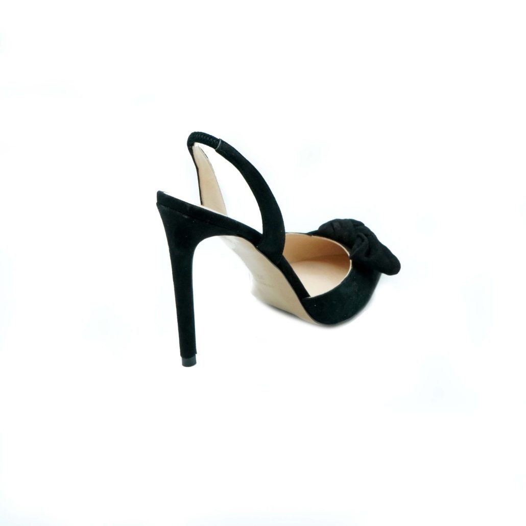 Lea Gu slingback in camoscio, fiocco frontale, tacco 100mm Presa