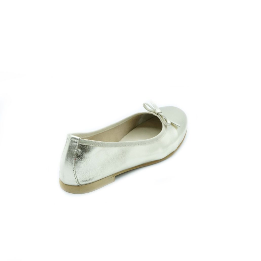 Lea Gu ballerina in nappa laminata, fiocco frontale, tacco 10mm Shopping Online