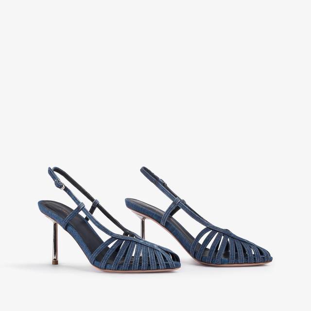 Le Silla Slingback con listini denim blu Sconti VIP