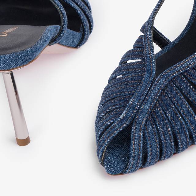 Le Silla Slingback con listini denim blu Sconti VIP