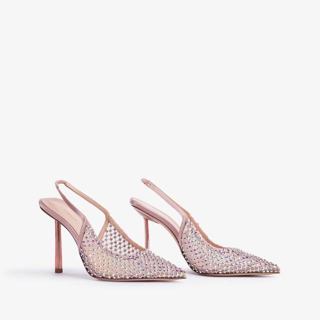 Le Silla Slingback gioiello rete rosa paris Vendita