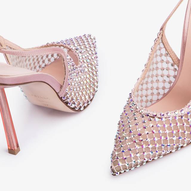 Le Silla Slingback gioiello rete rosa paris Vendita