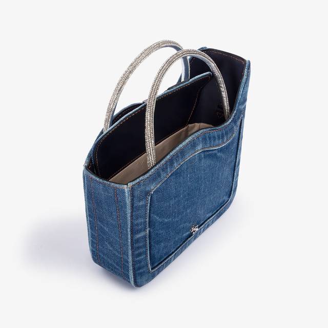 Le Silla Small bag denim blu e Cristalli Pezzi Unici