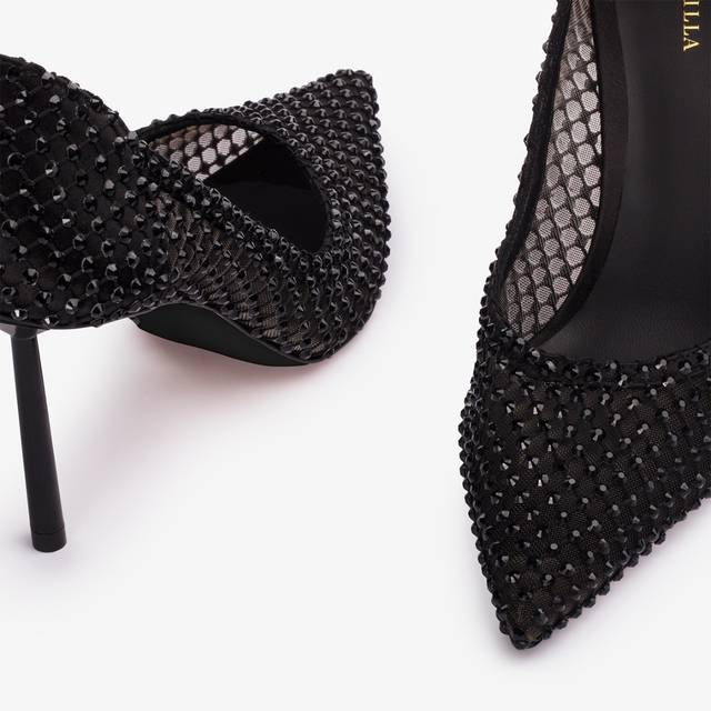 Le Silla Décolleté gioiello rete nera jet Promozione Limitata